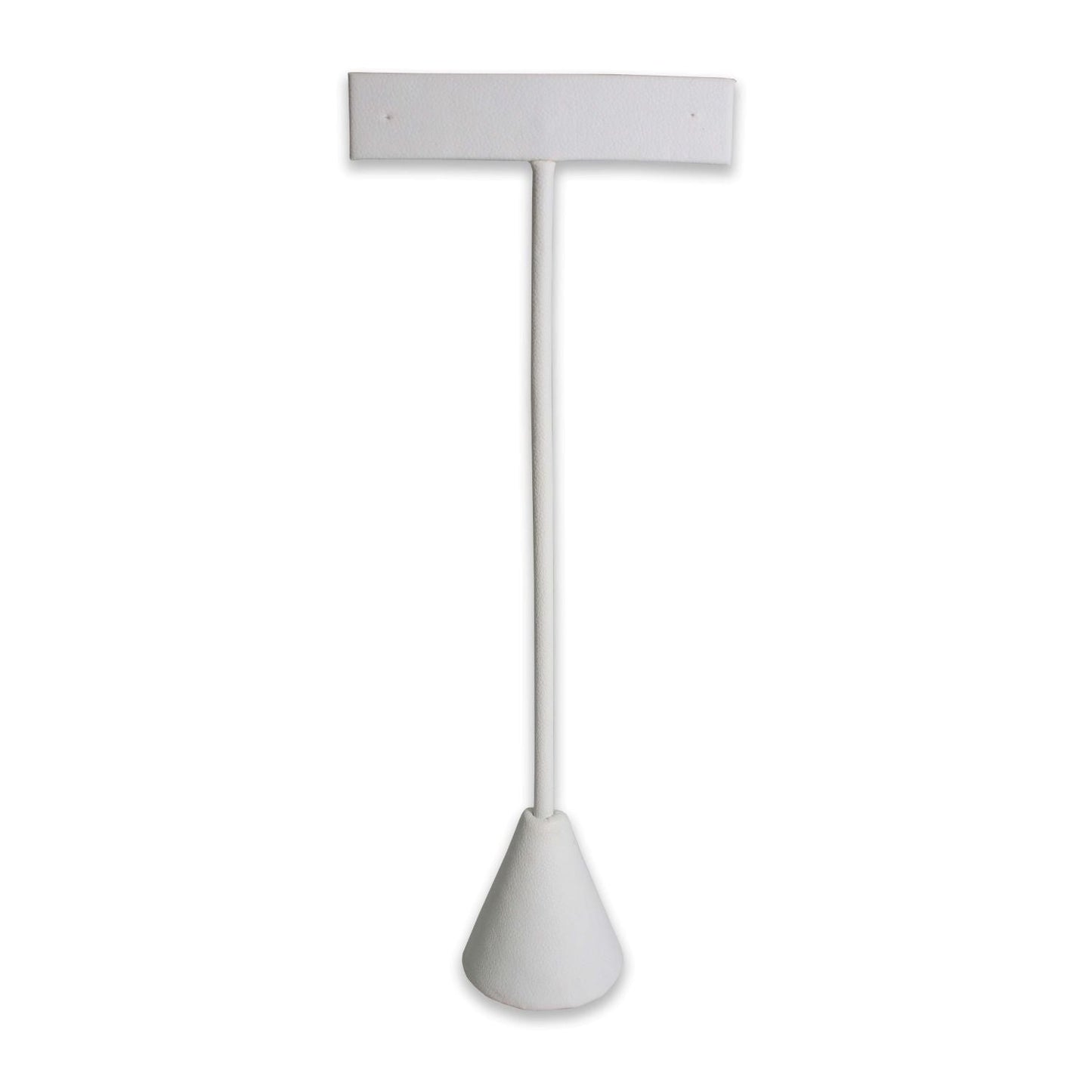 White Leatherette Single Piece Earring T-Shape Display