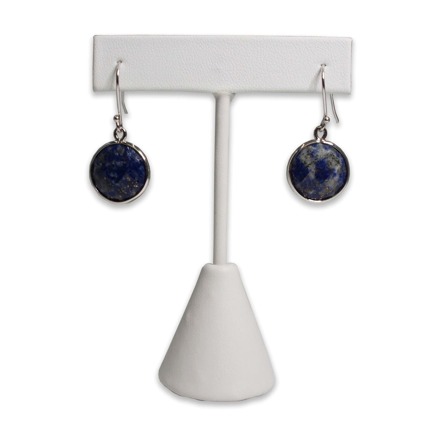 White Leatherette Single Piece Earring T-Shape Display