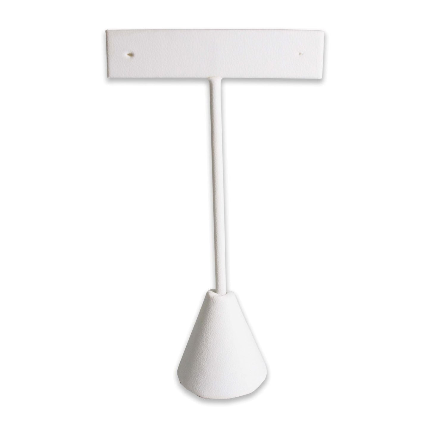 White Leatherette Single Piece Earring T-Shape Display