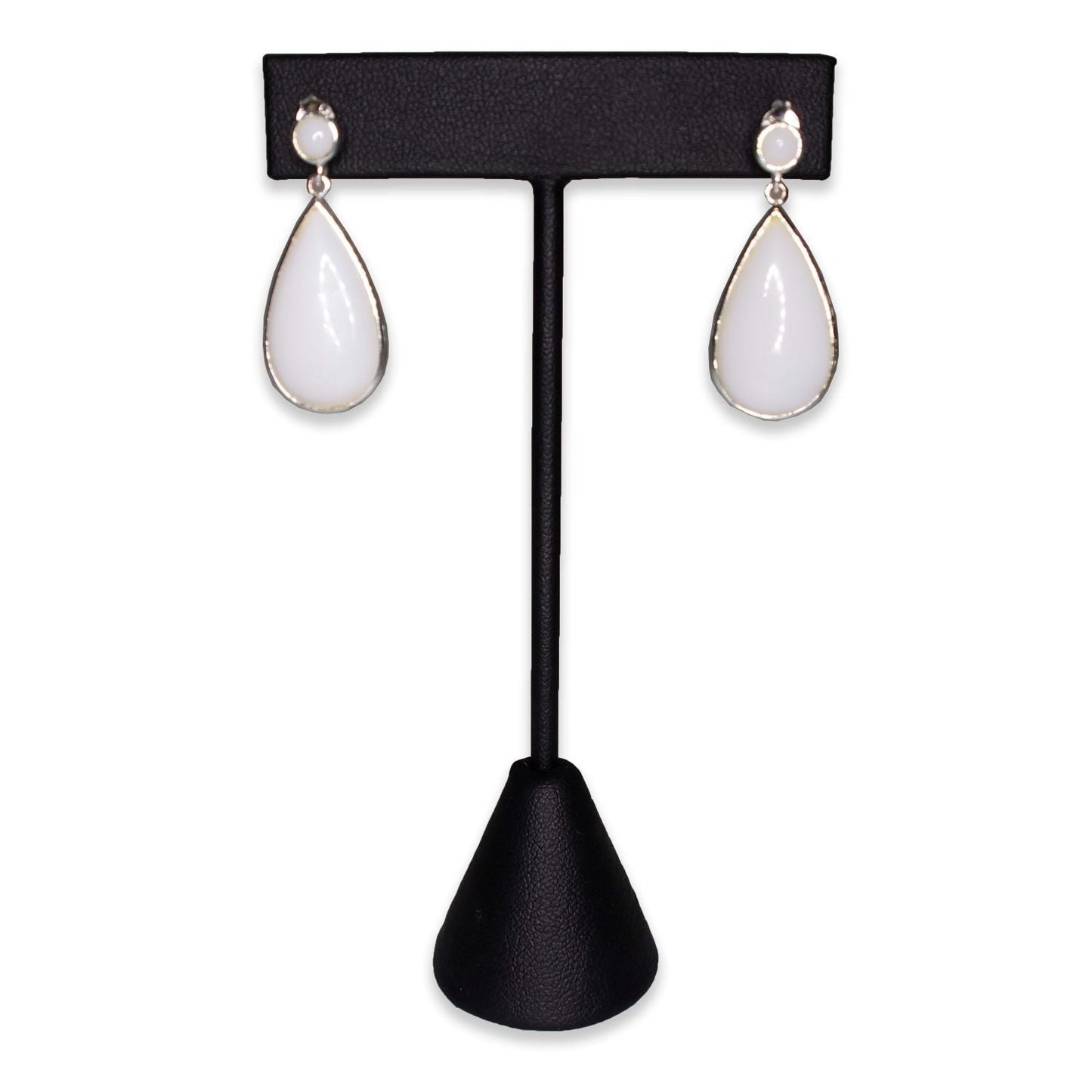 Black Leatherette Single Piece Earring T-Shape Display