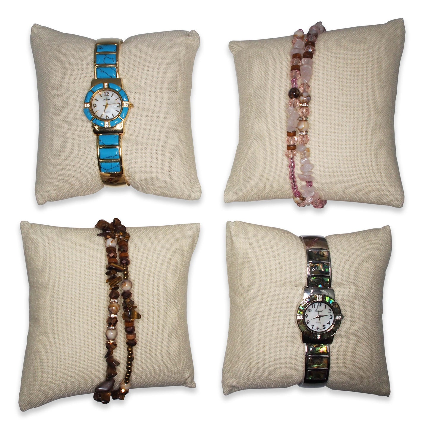 5" Beige Linen Pillow Displays