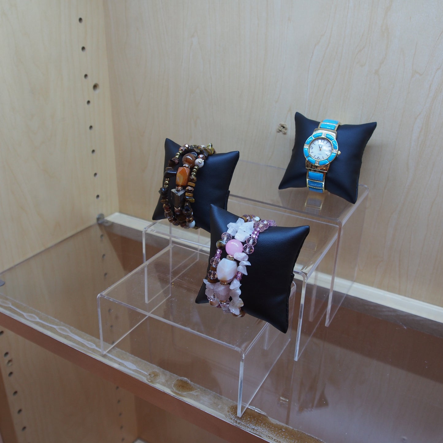 3" Black Leatherette Pillow Displays