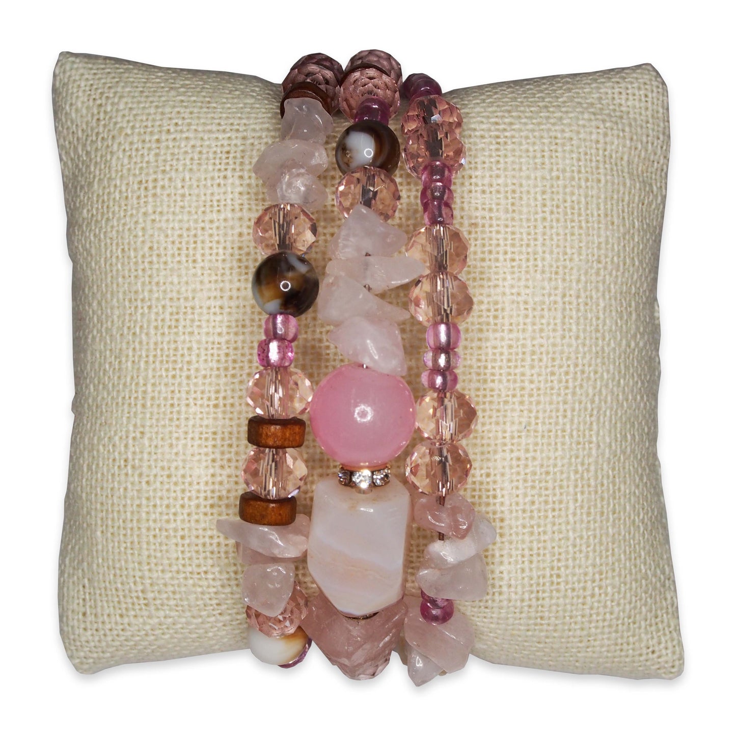 3" Beige Linen Pillow Displays