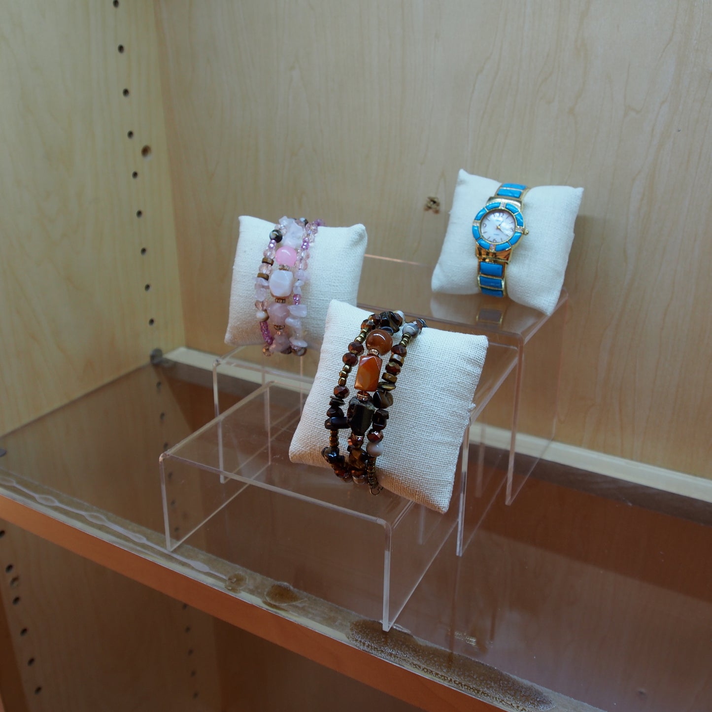 3" Beige Linen Pillow Displays