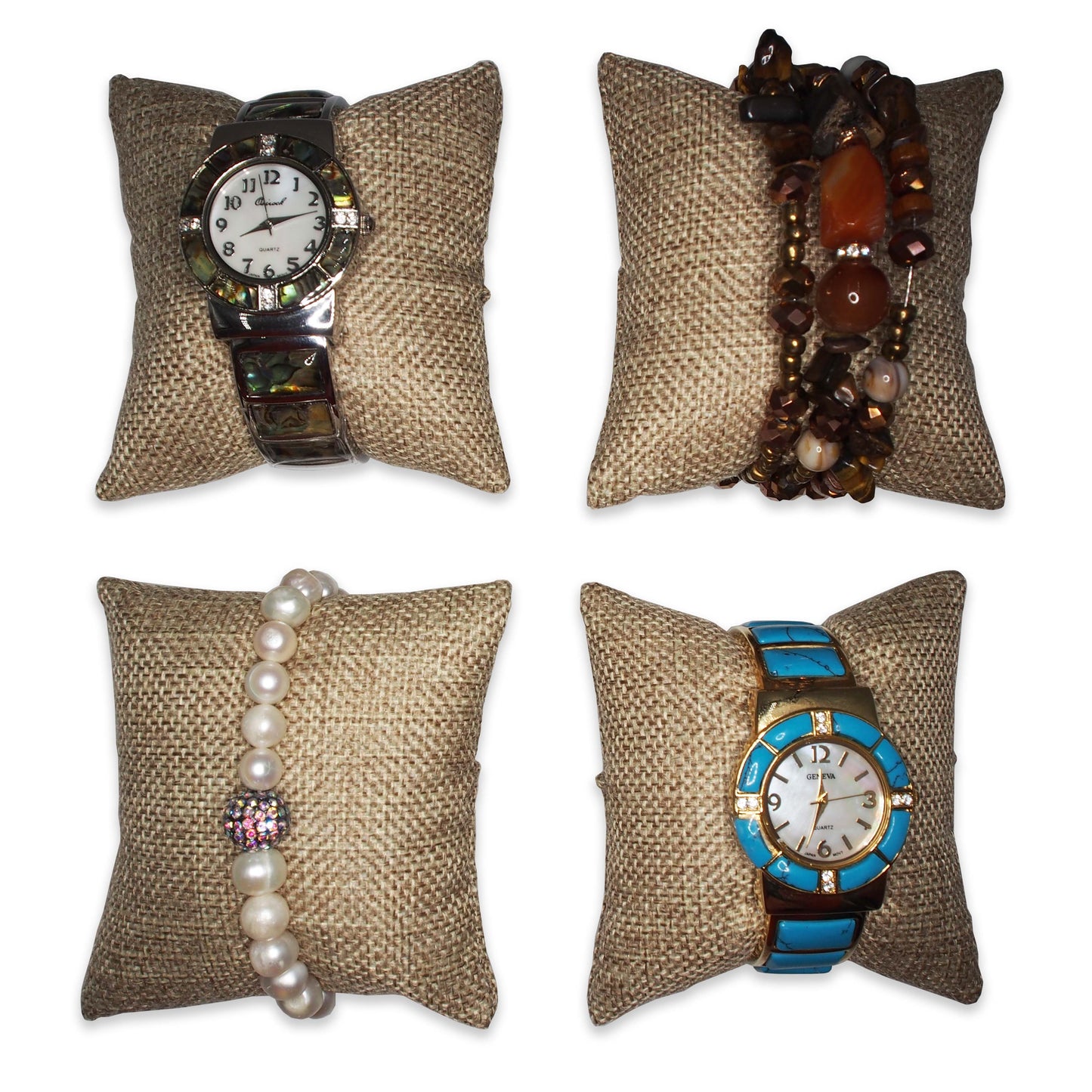 3" Burlap Fabric Pillow Displays