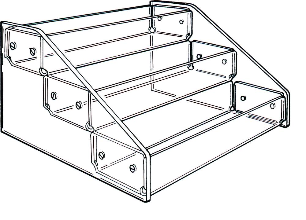 3-Tier 3 Bin Countertop Acrylic Display
