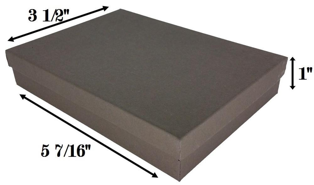 Chocolate Kraft Cotton Filled Boxes - 5 7/16" x 3 1/2" x 1"H