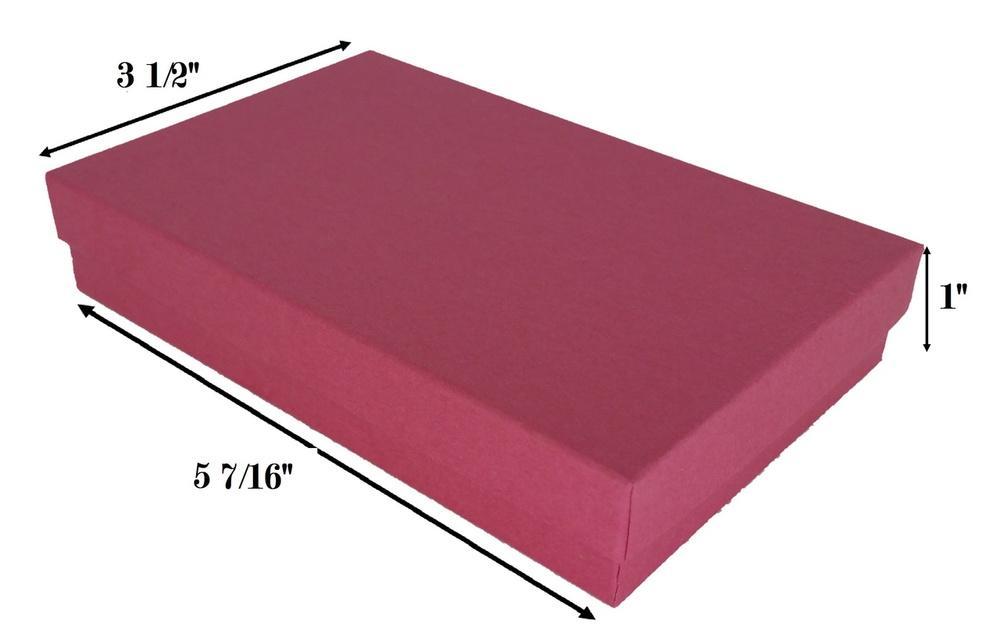 Red Kraft Cotton Filled Box: 5 7/16" x 3 1/2" x 1"H