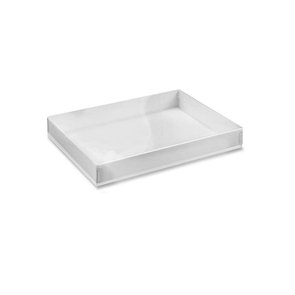 White Swirl Clear Top Cotton Filled Boxes - 6 Sizes Available!