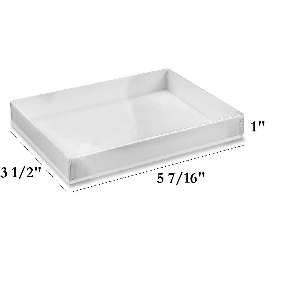 White Swirl Clear Top Cotton Filled Boxes - 6 Sizes Available!
