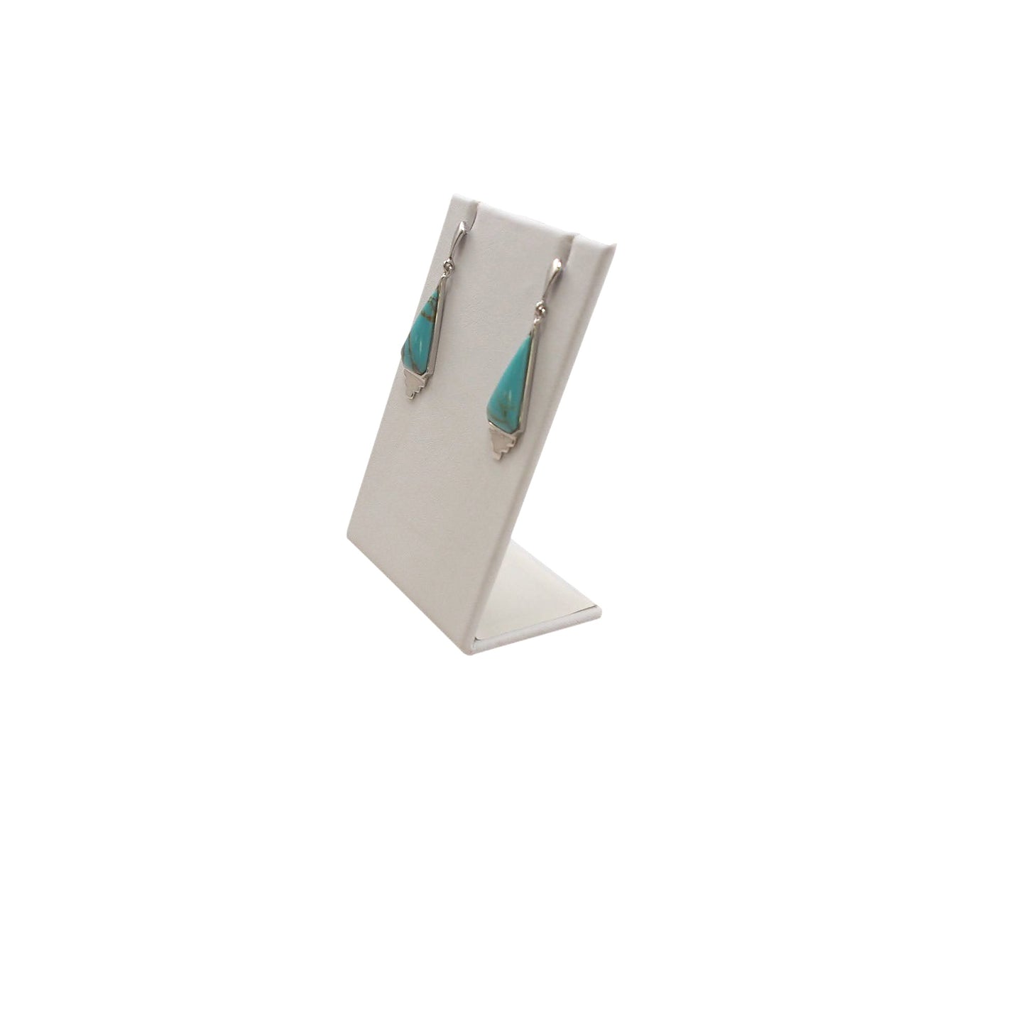 White Single Rectangular Earring Display