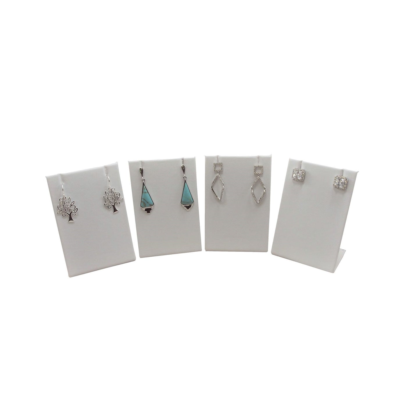 White Single Rectangular Earring Display