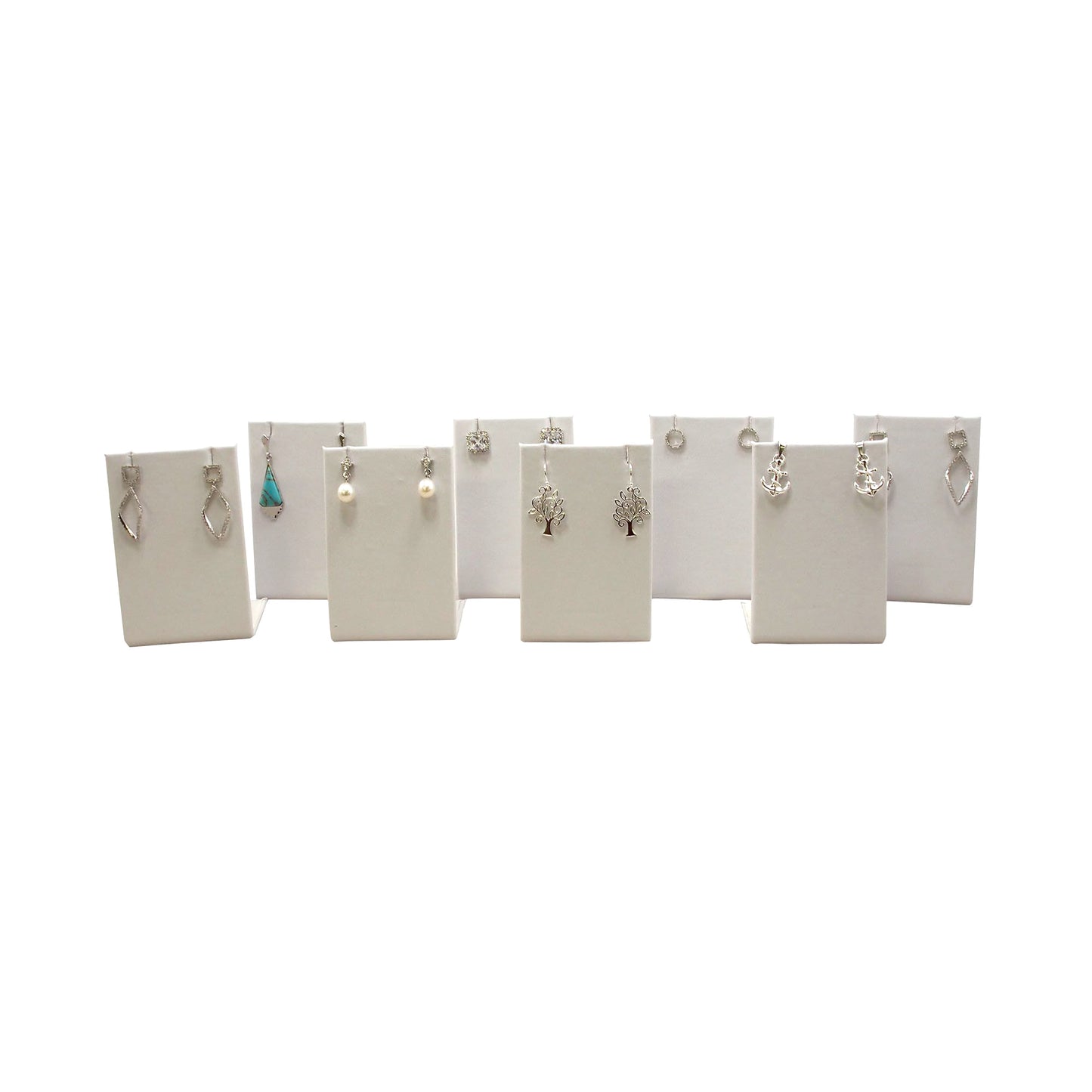 White Single Rectangular Earring Display