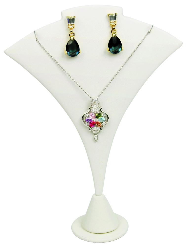White Fan Shaped Earring/Pendant Display