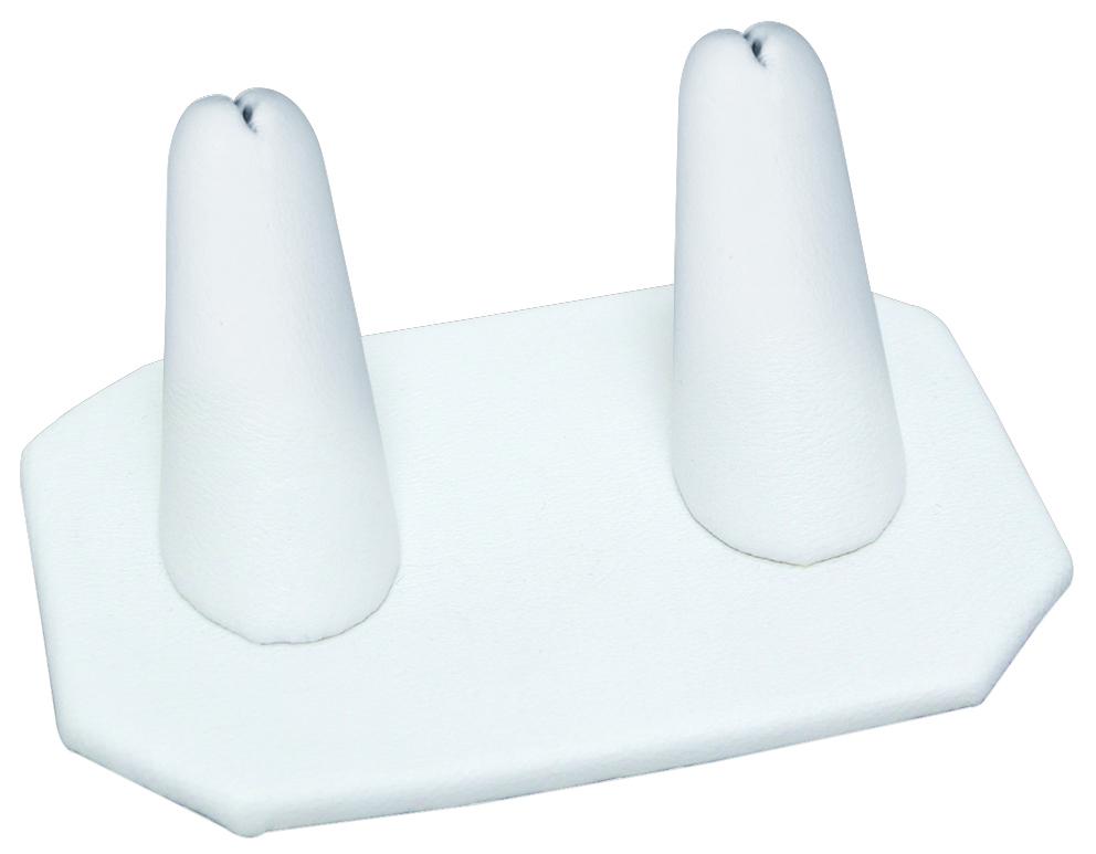 White Faux Leather Double Short Finger Jewelry Display