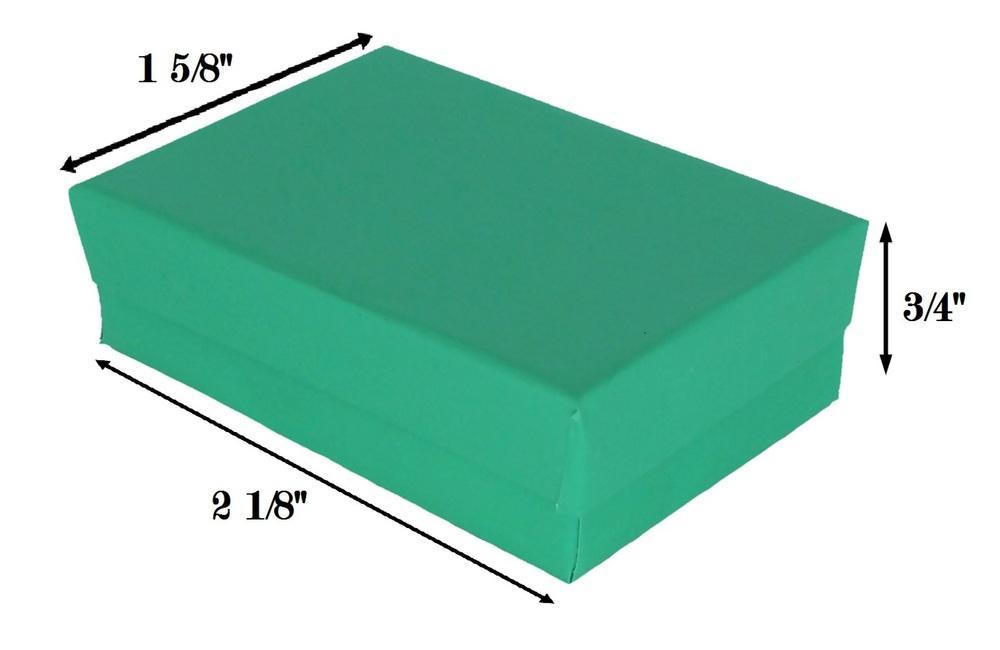 Teal Cotton Filled Box: 2 1/8" x 1 5/8" x 3/4"H