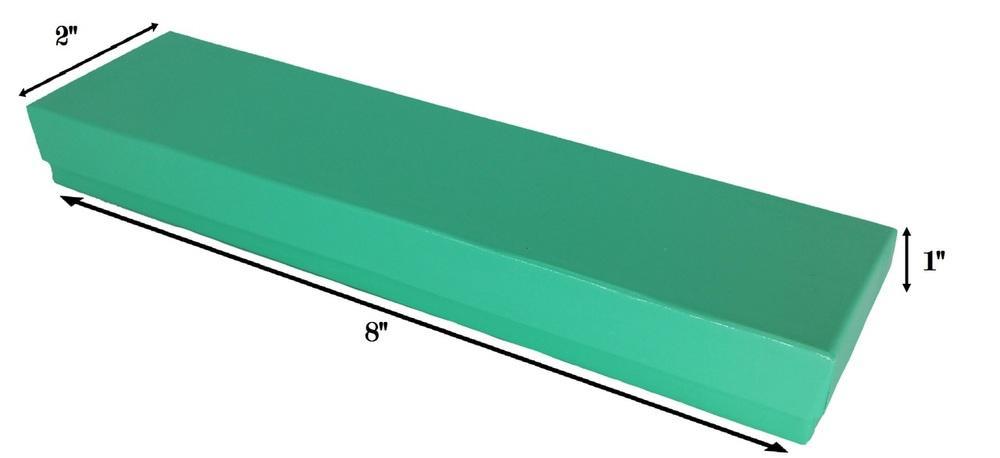 Teal Cotton Filled Box: 8" x 2" x 1"H