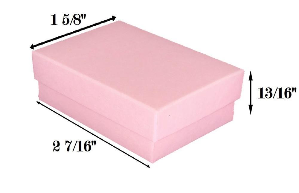 Pink Kraft Cotton Filled Box: 2 7/16" x 1 5/8" x 13/16"H