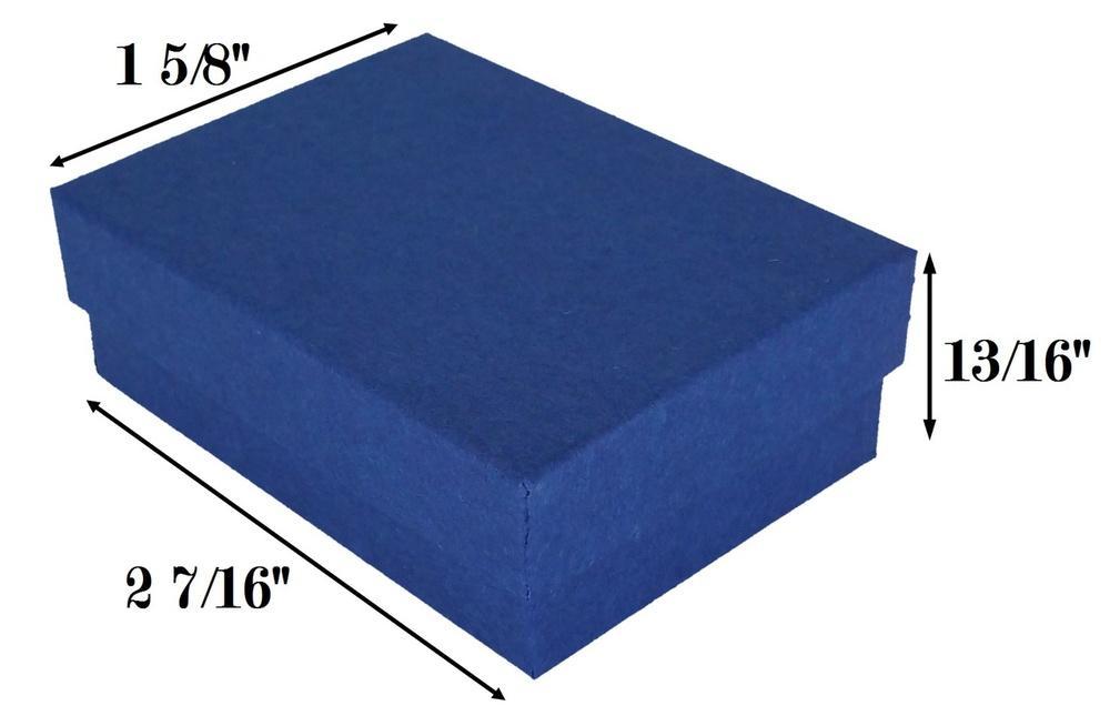 Navy Kraft Cotton Filled Box: 2 7/16" x 1 5/8" x 13/16"H