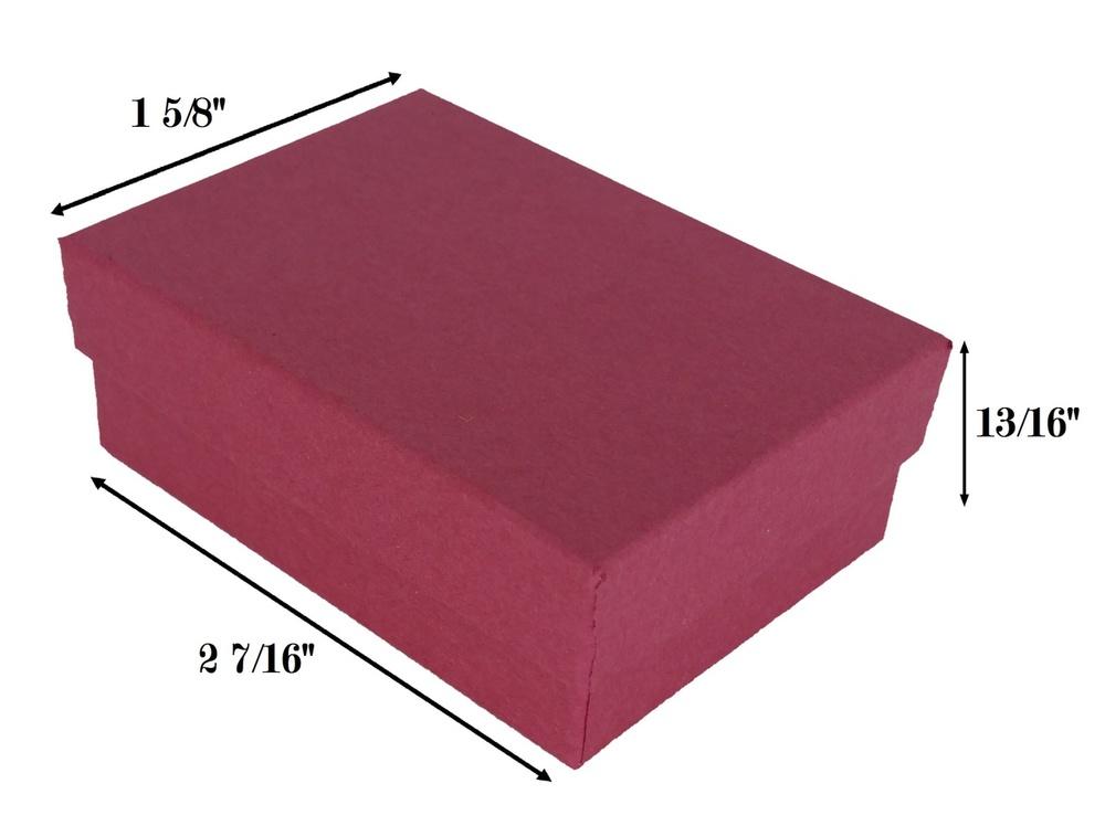 Red Kraft Cotton Filled Box: 2 7/16" x 1 5/8" x 13/16"H