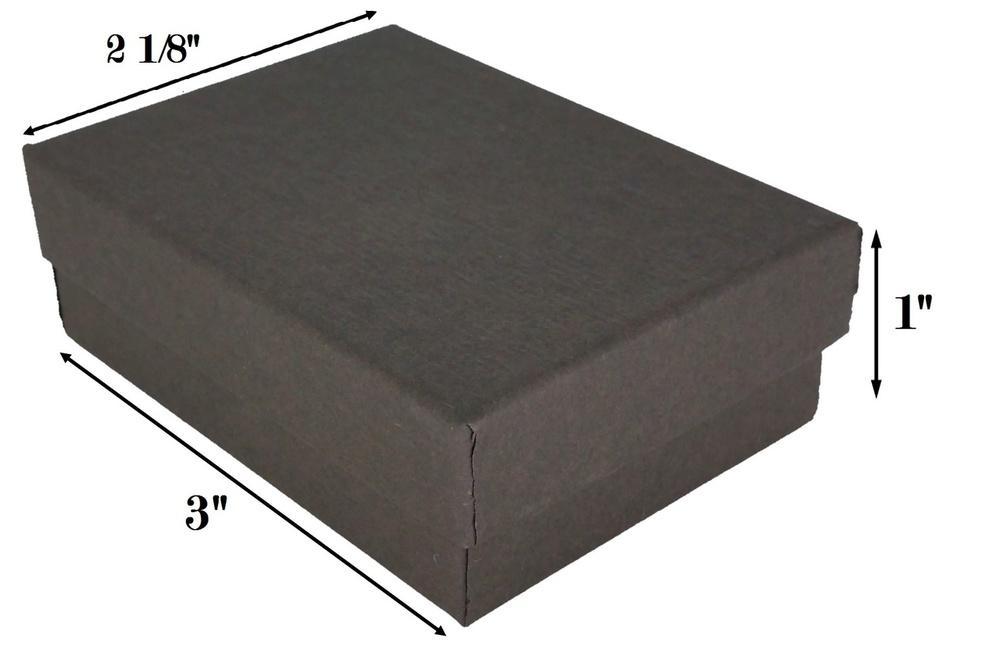 Chocolate Kraft Cotton Filled Boxes - 3" x 2 1/8" x 1"H