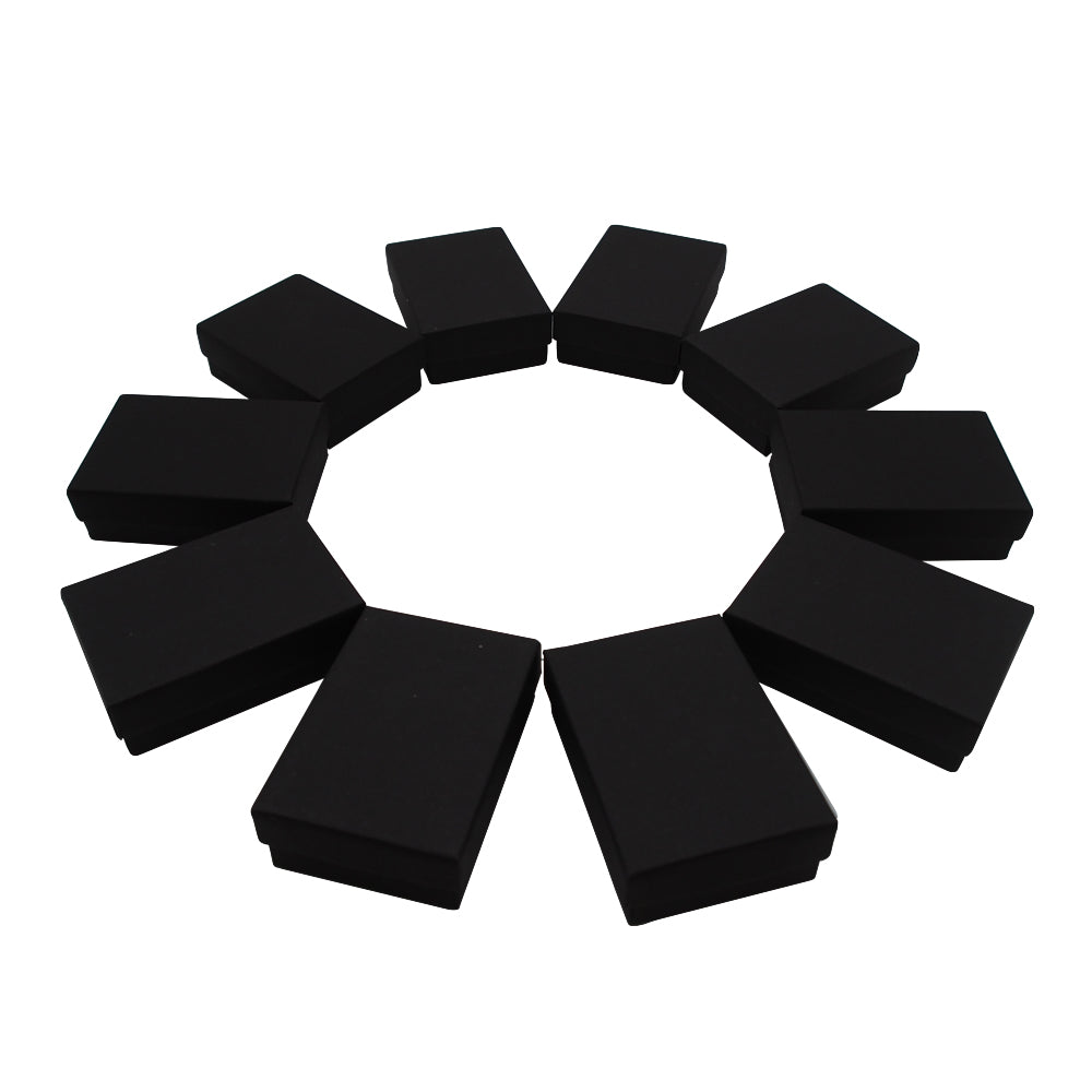 Black Kraft Cotton Filled Boxes - (10 Pcs)
