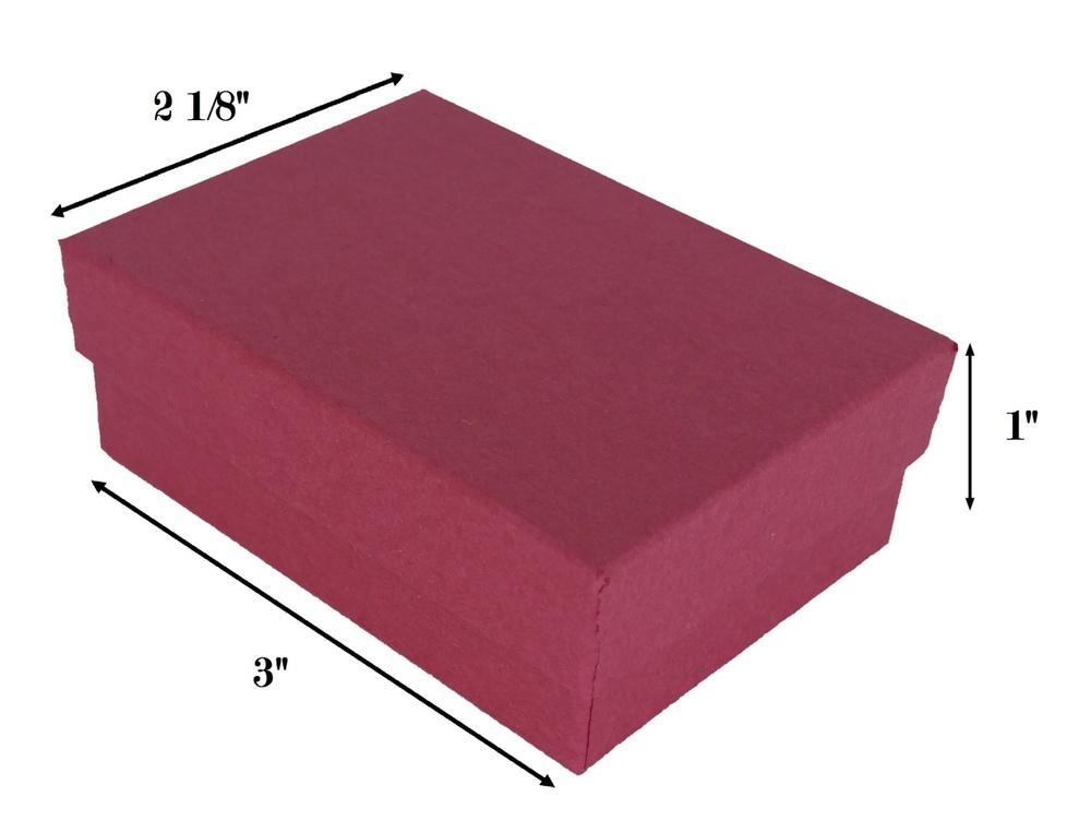 Red Kraft Cotton Filled Box: 3" x 2 1/8" x 1"H