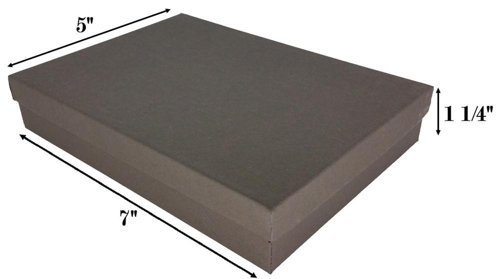 Chocolate Kraft Cotton Filled Boxes - 7" x 5" x 1 1/4"H