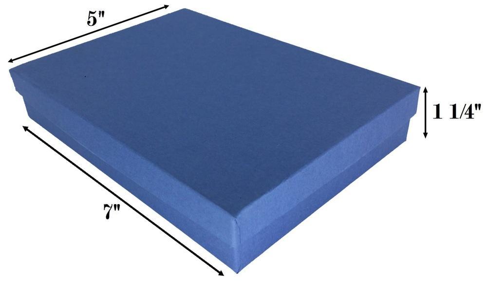 Navy Kraft Cotton Filled Box: 7" x 5" x 1 1/4"H