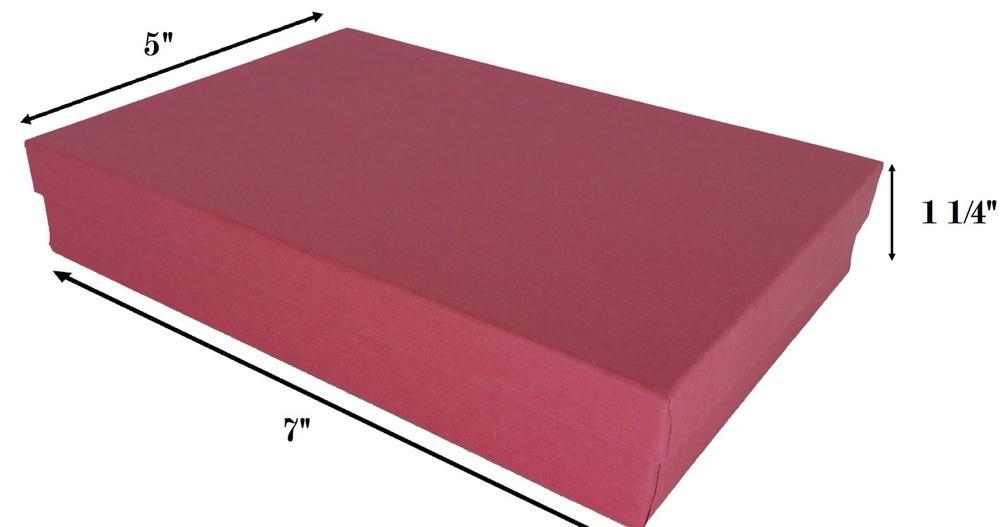 Red Kraft Cotton Filled Box: 7" x 5" x 1 1/4"H