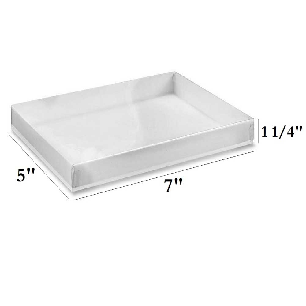 White Swirl Clear Top Cotton Filled Boxes - 6 Sizes Available!