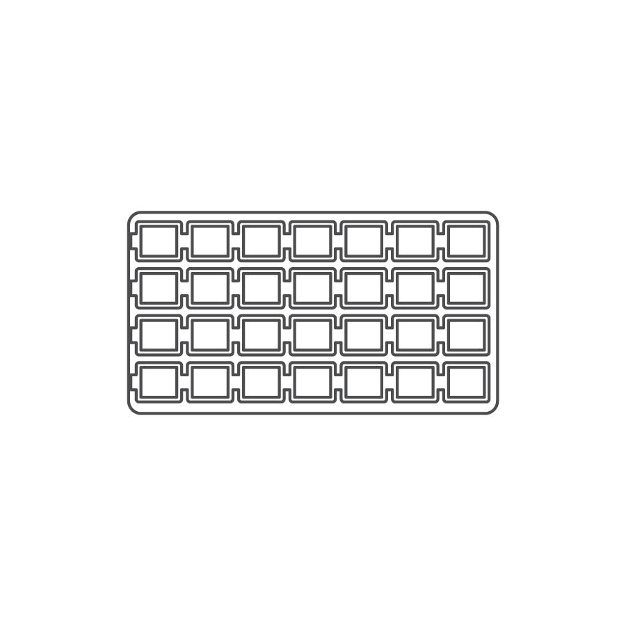 White Flocked Plastic Compartment Tray Insert