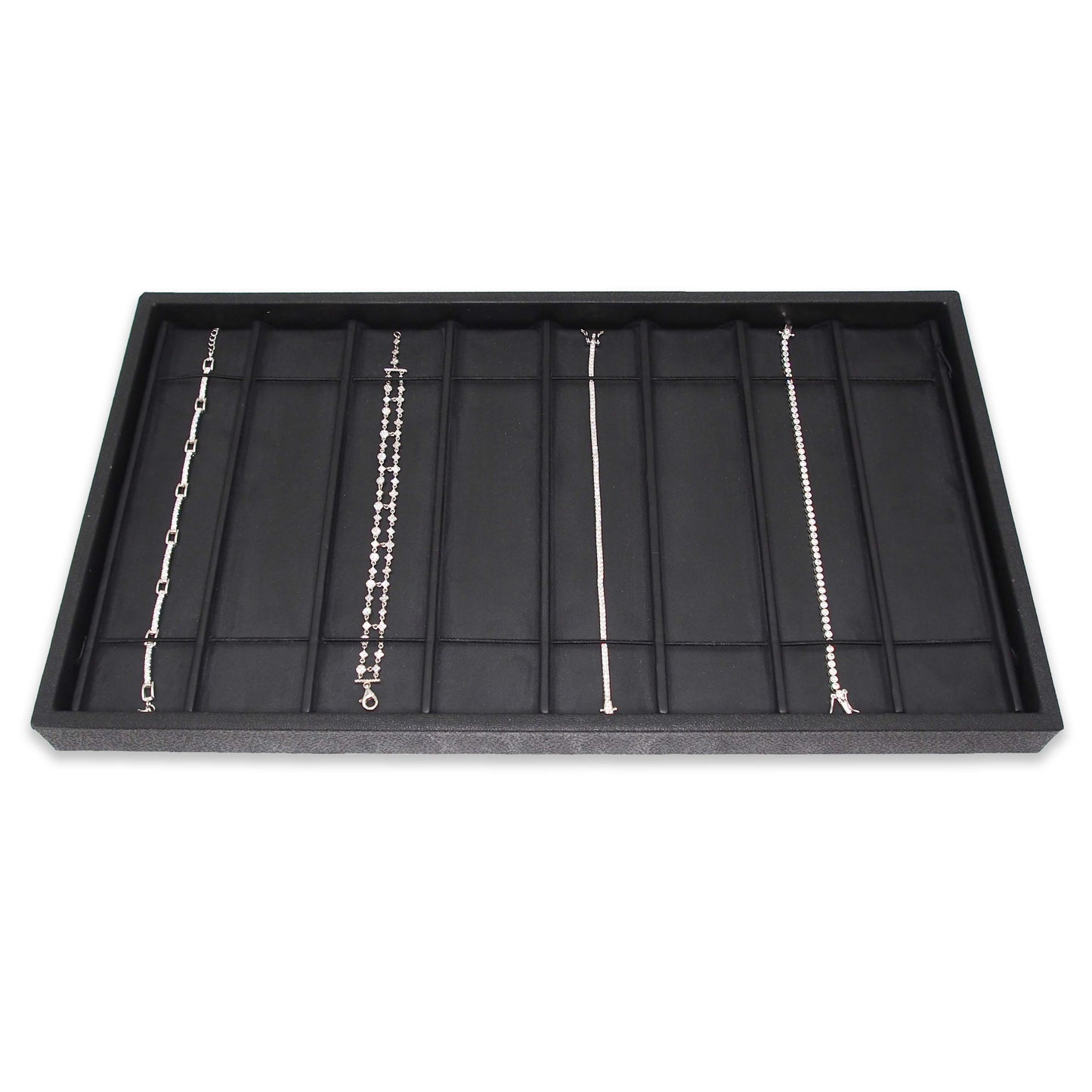 Black leatherette 8 Section Deluxe bracelet insert liners