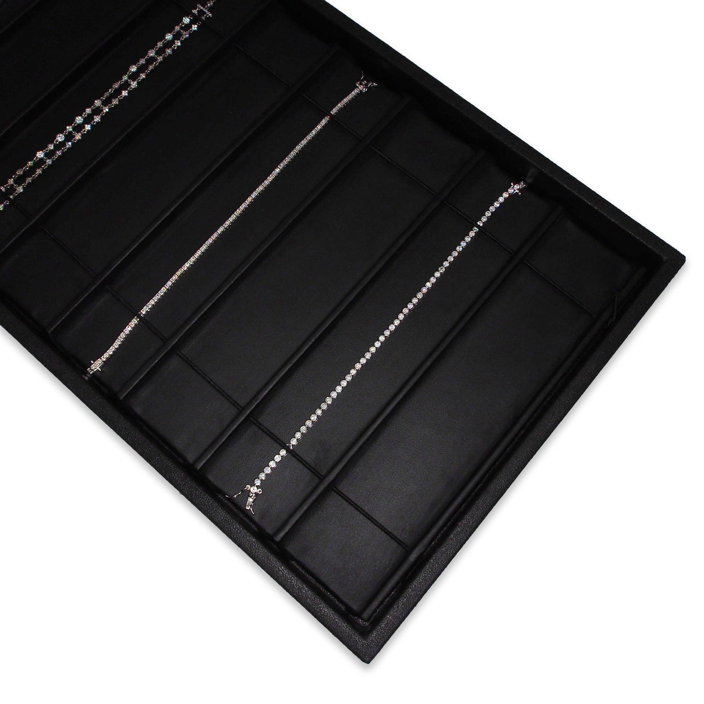 Black leatherette 8 Section Deluxe bracelet insert liners