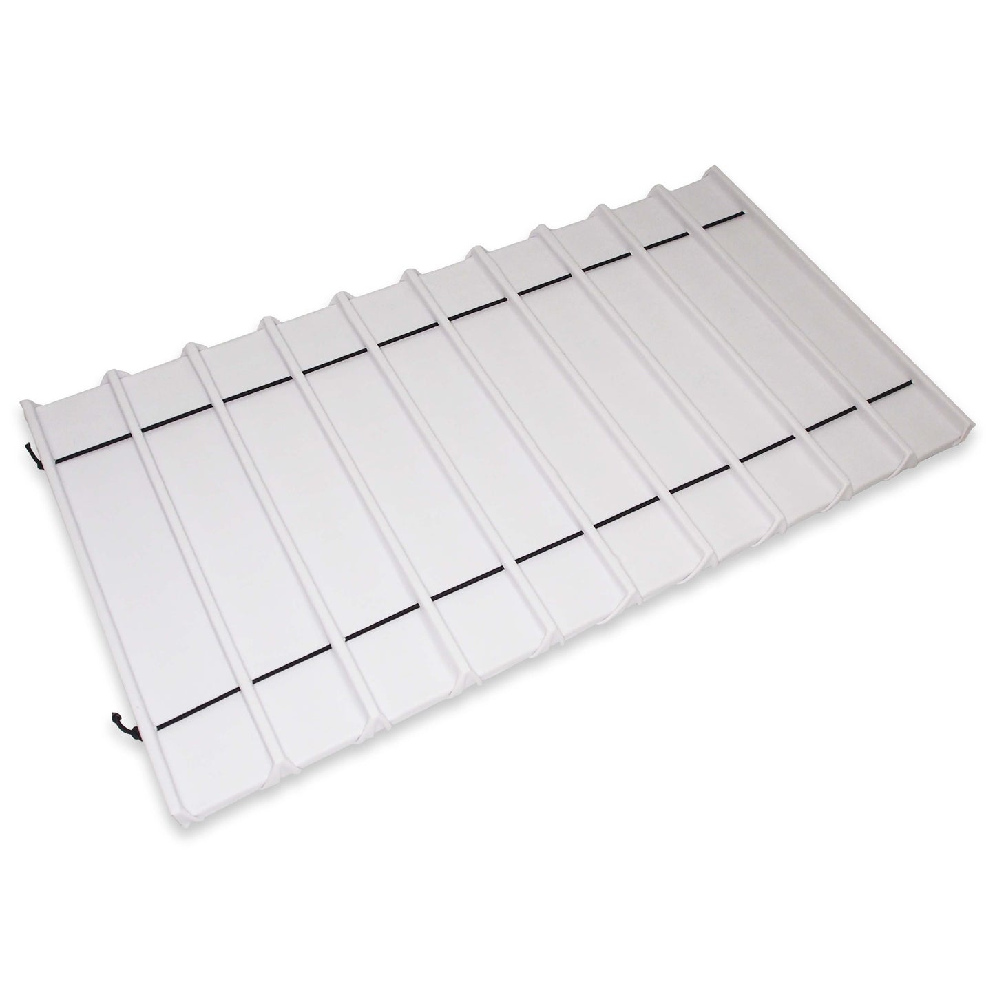 White Leatherette 10 Section Deluxe bracelet insert with elastic fasteners