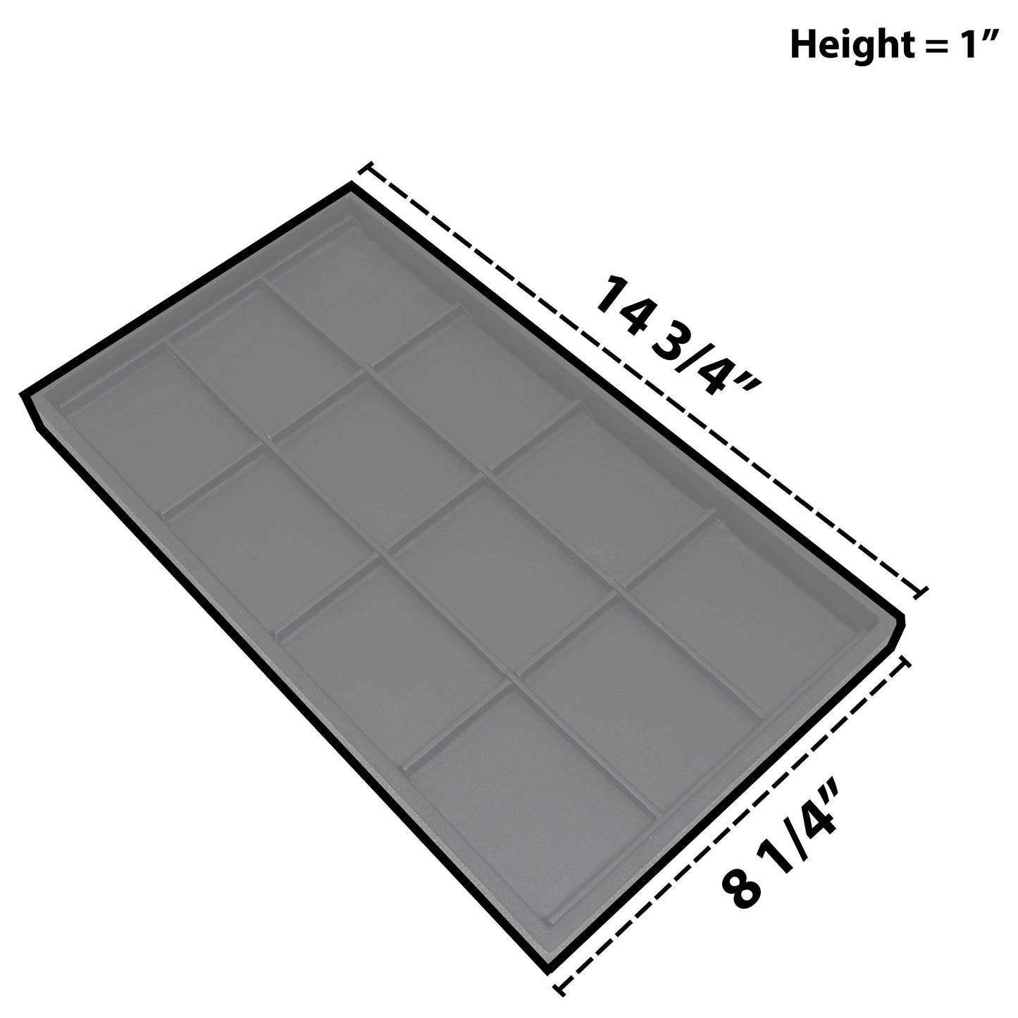 Black Faux Leather 12 Section Jewelry Deluxe Tray Insert Liner