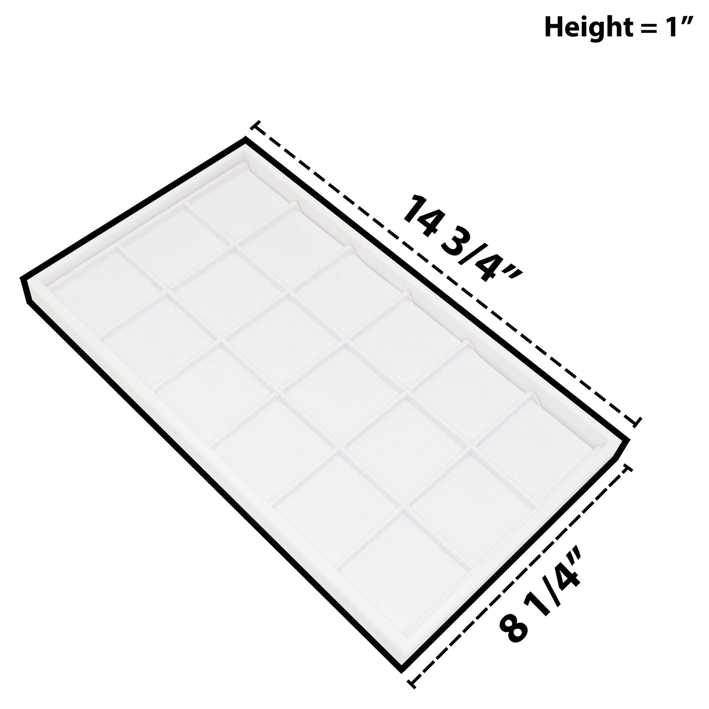 White 18 Section Deluxe Full Size Jewelry Display Tray Inserts