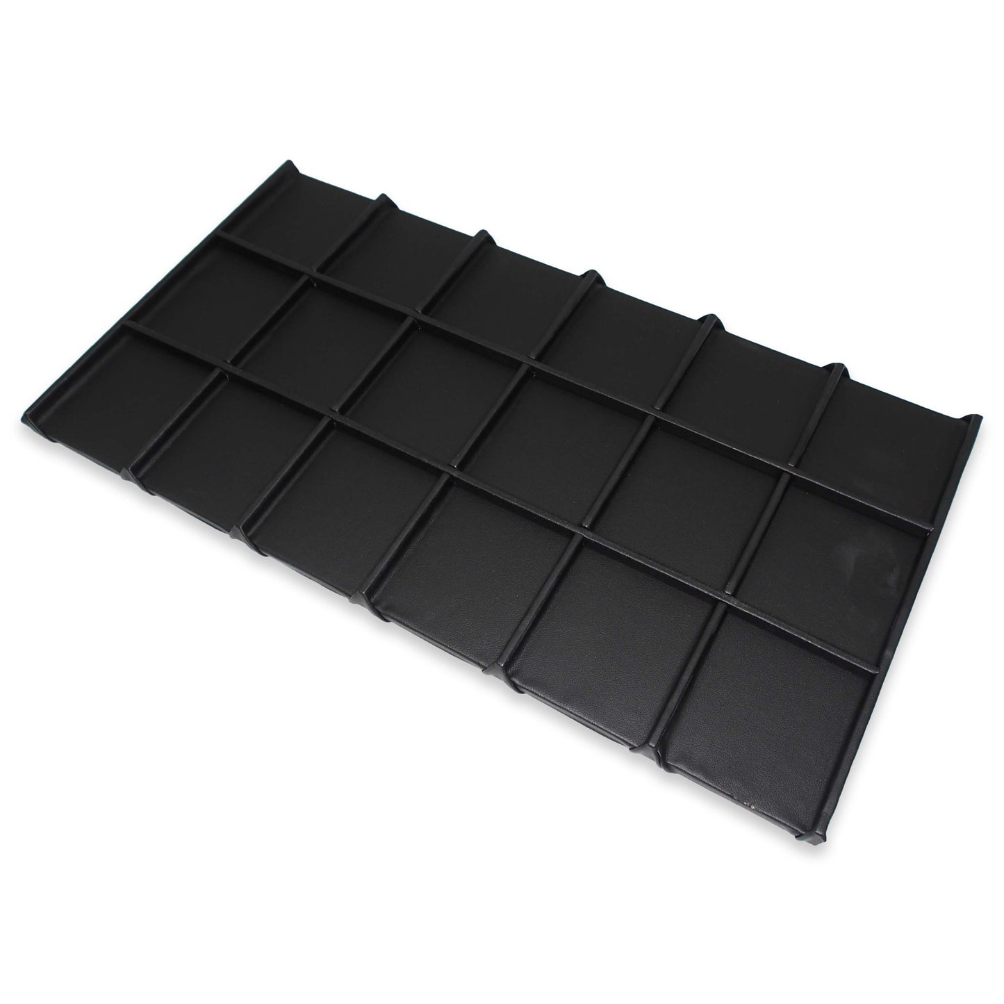 Black 18 Section Deluxe Full Size Jewelry Display Tray Inserts