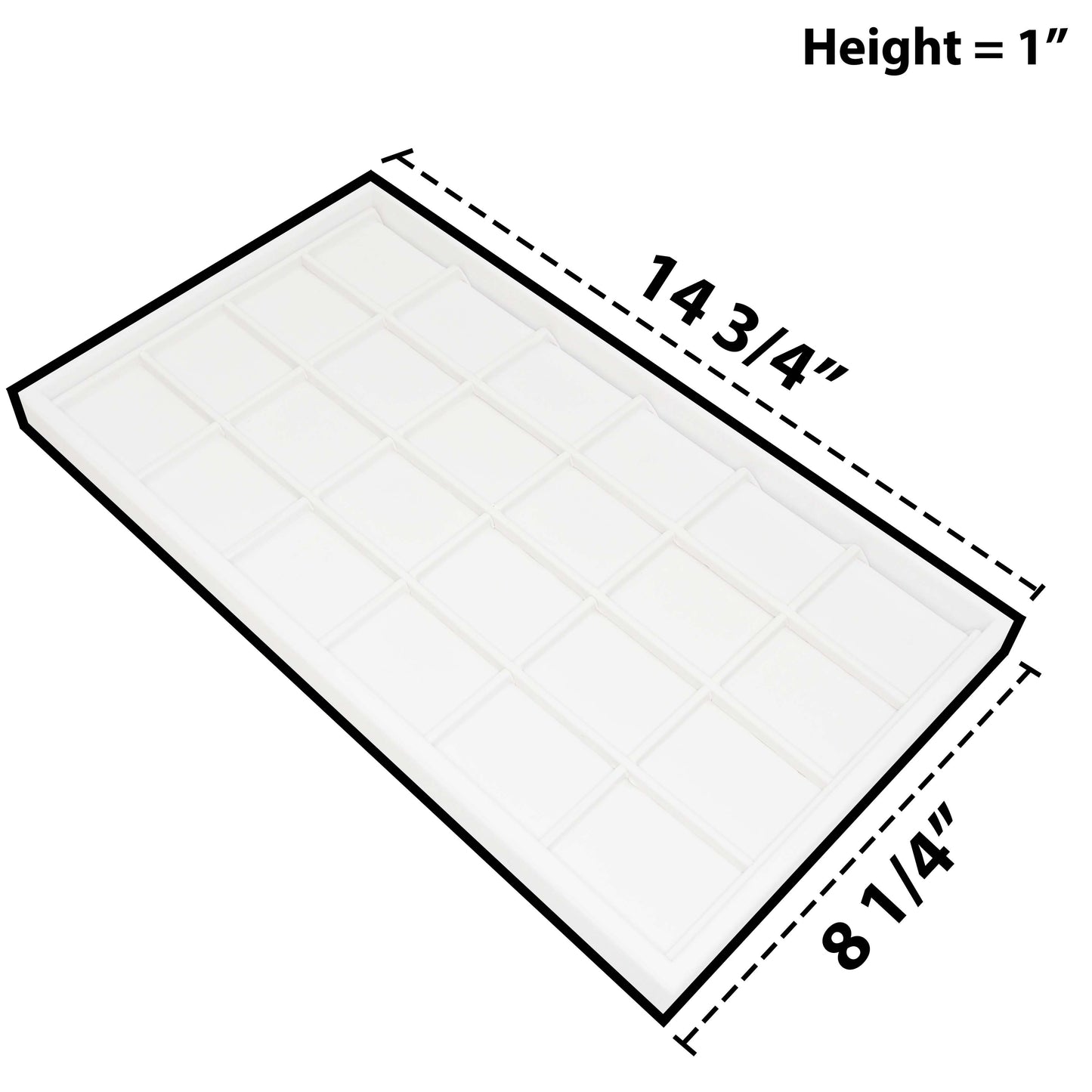 White Faux Leather 24 Section Deluxe Tray Insert Liner