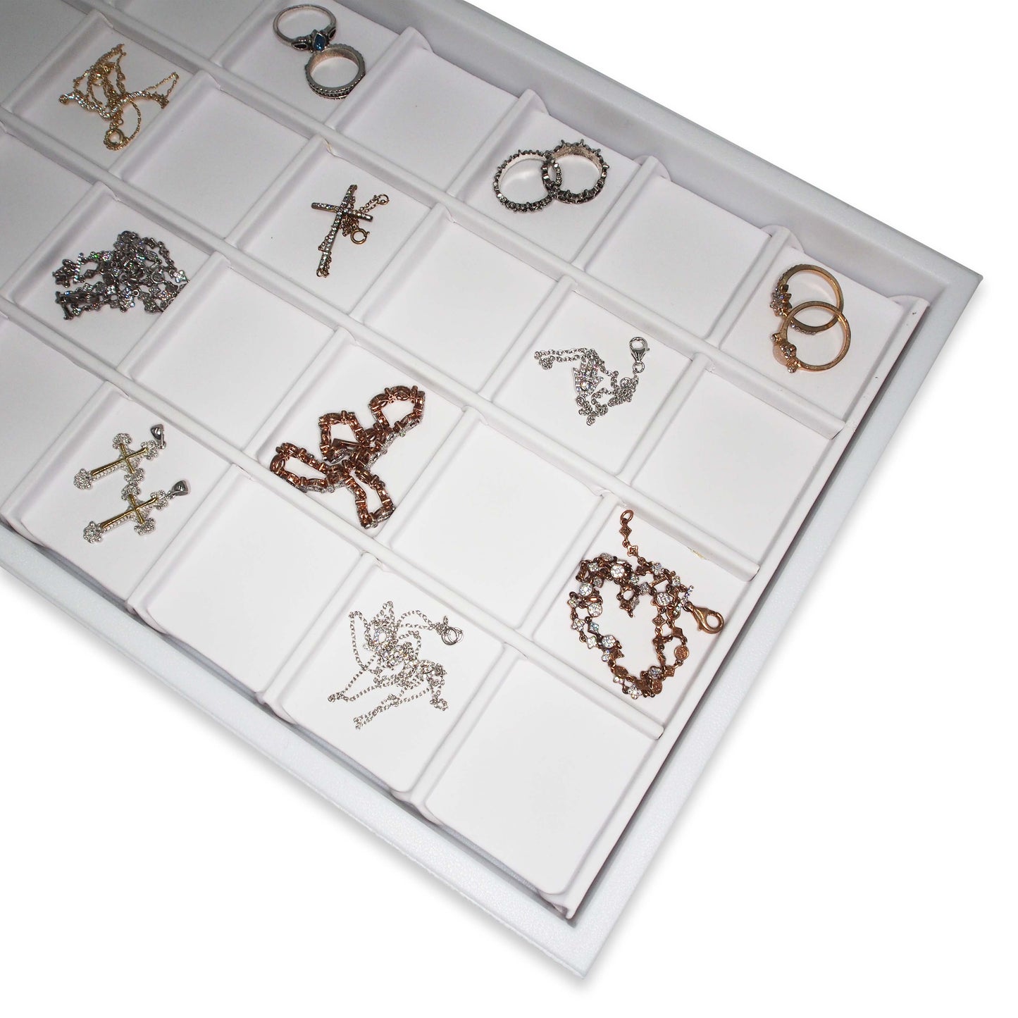 White Faux Leather 32 Section Deluxe Insert Liner