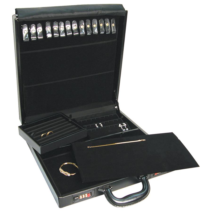 Large Jewelry Attache Combination Case - 14 7/8" x 14 7/8" x 3 1/2"H