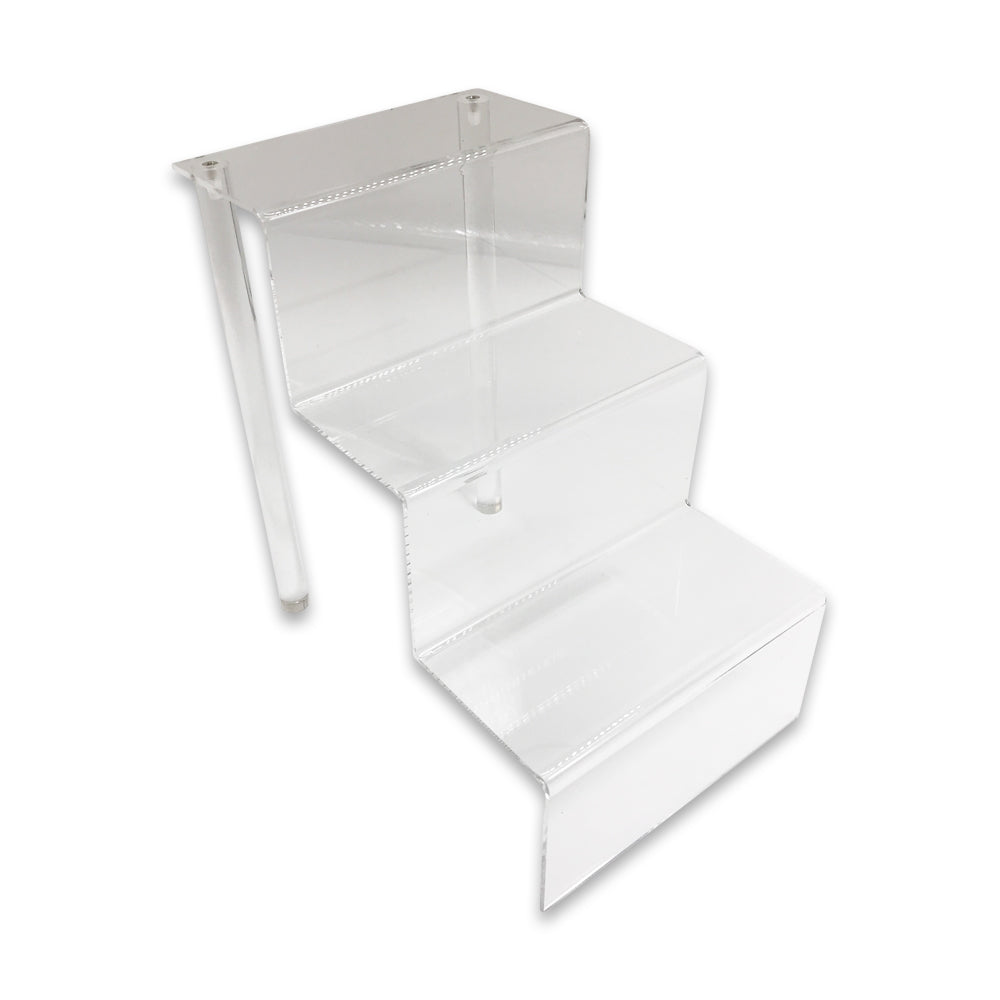 3 Tiers Clear Acrylic Glass Riser Step Display