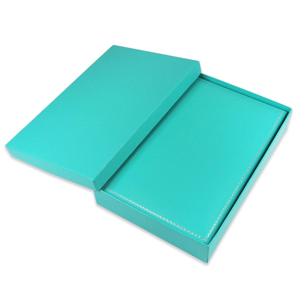 Classic Robin's Egg Blue Necklace Gift Box inside outer packer box