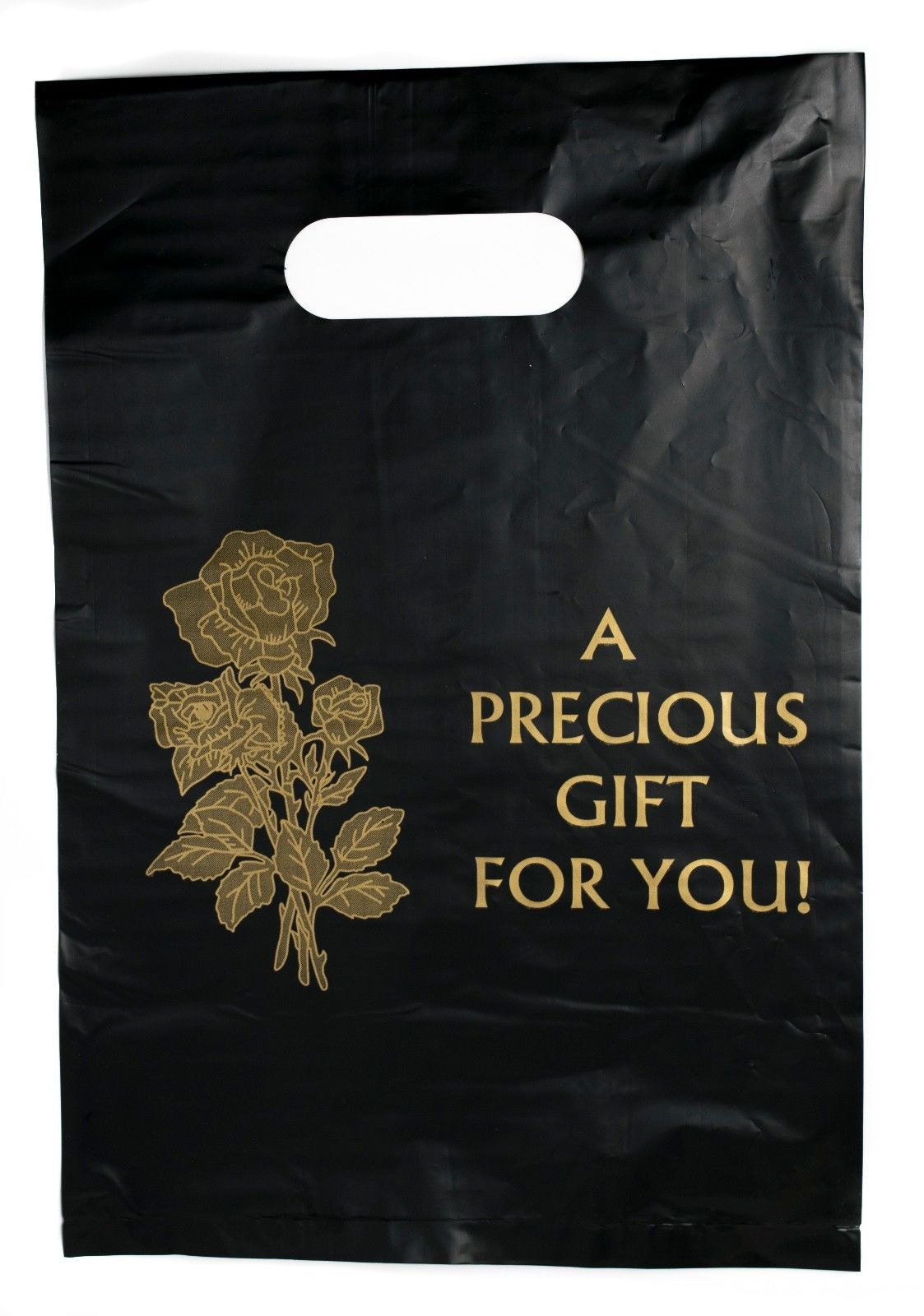 12 x 15 inch Patch handle bag, in the color of black