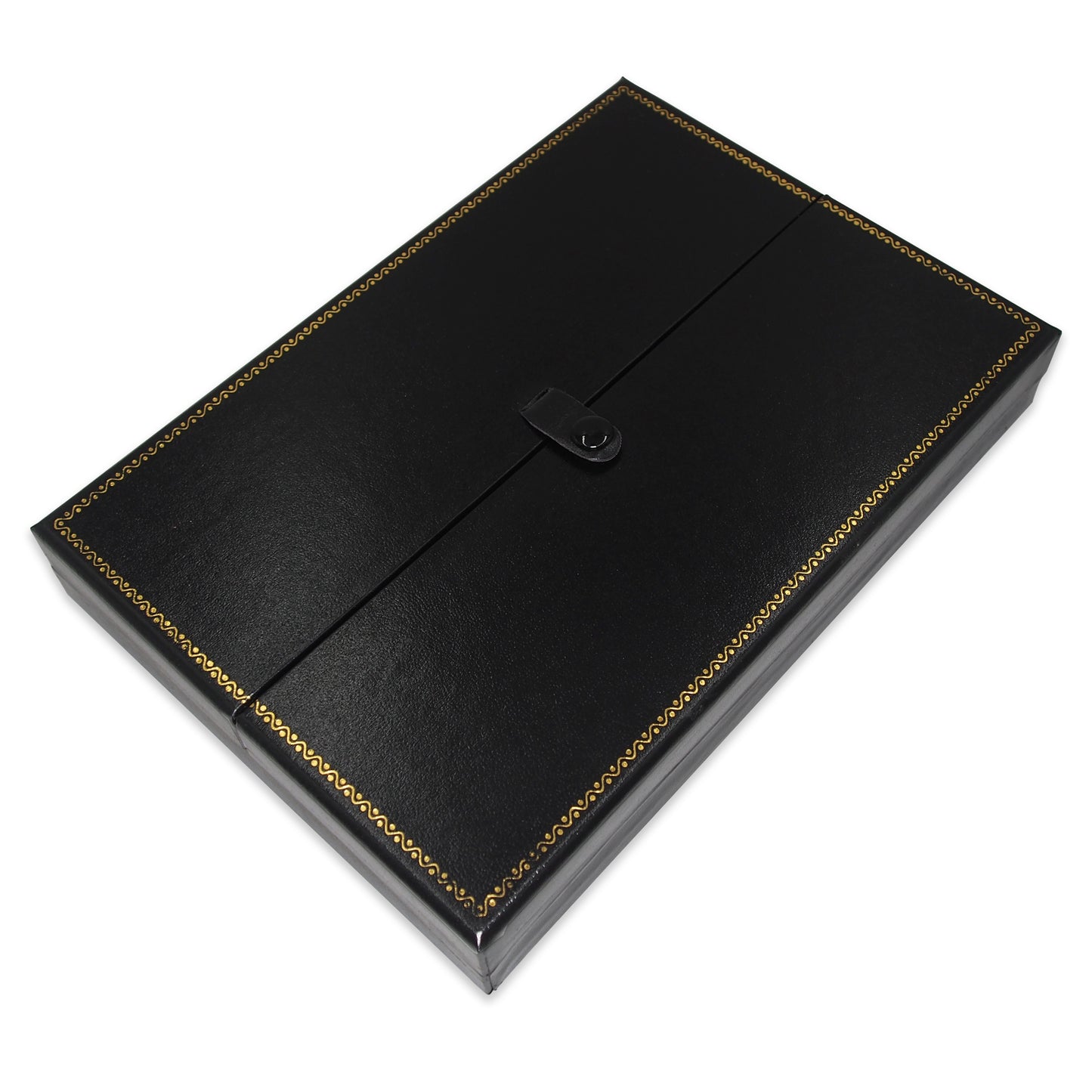 Black/Black Combination Set Snap-Tab Leatherette Box