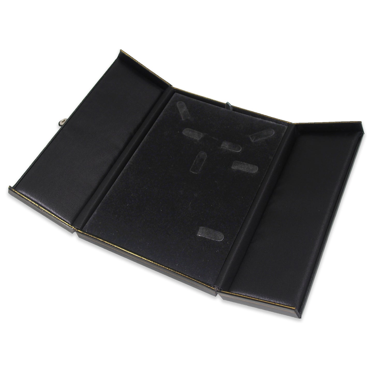 Black/Black Combination Set Snap-Tab Leatherette Box