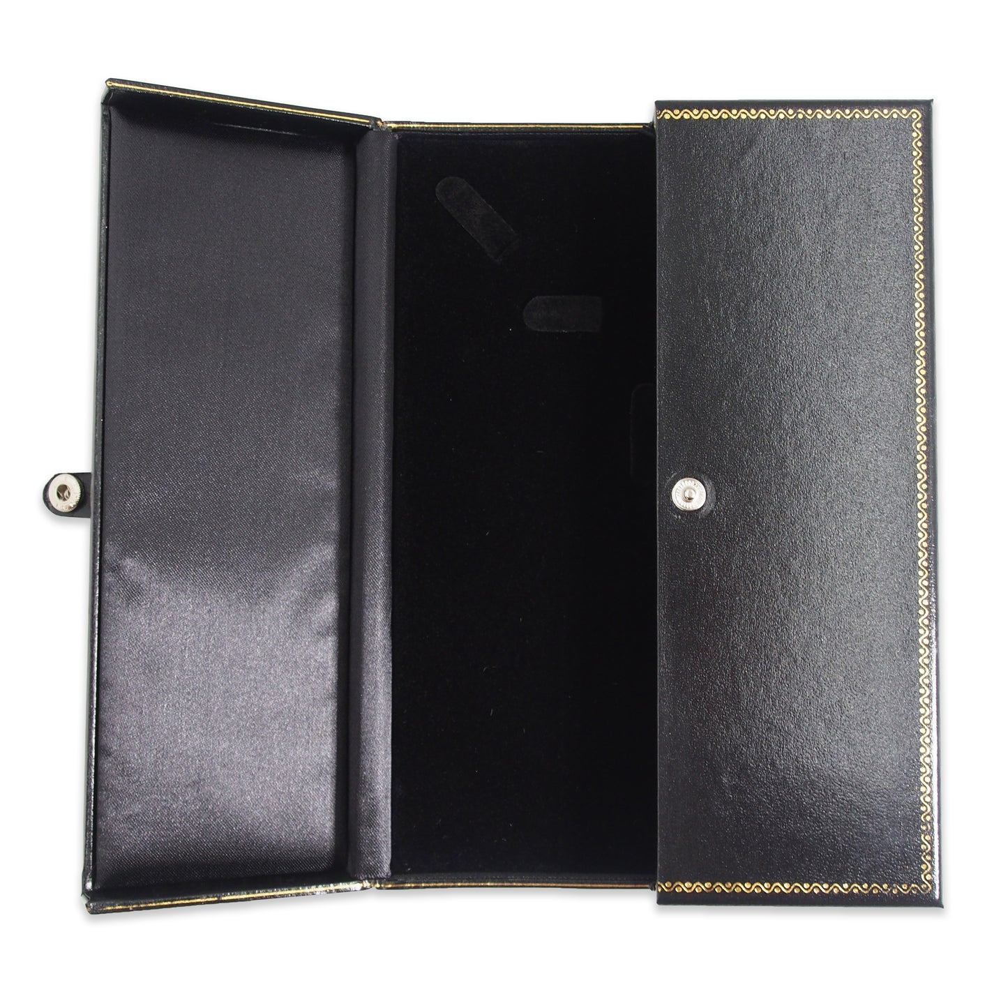 Black/Black Combination Set Snap-Tab Leatherette Box