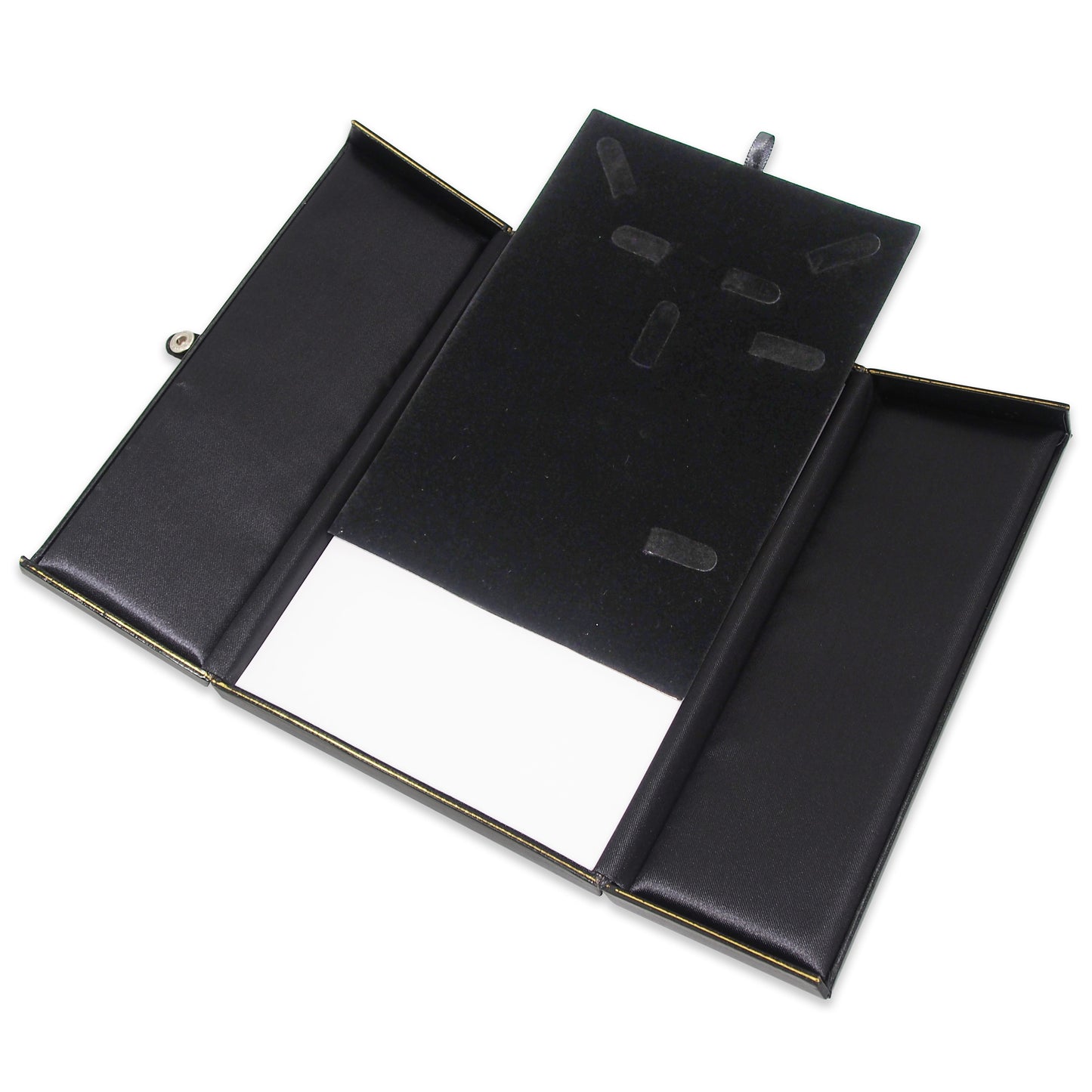 Black/Black Combination Set Snap-Tab Leatherette Box