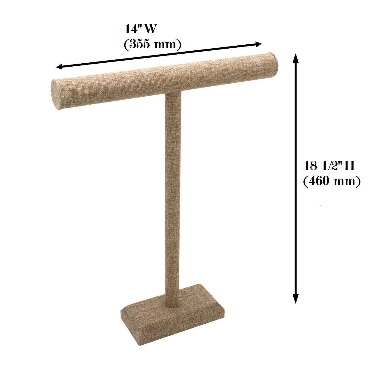T-Bar Display Stand - 18 1/2"H with dimensions shown