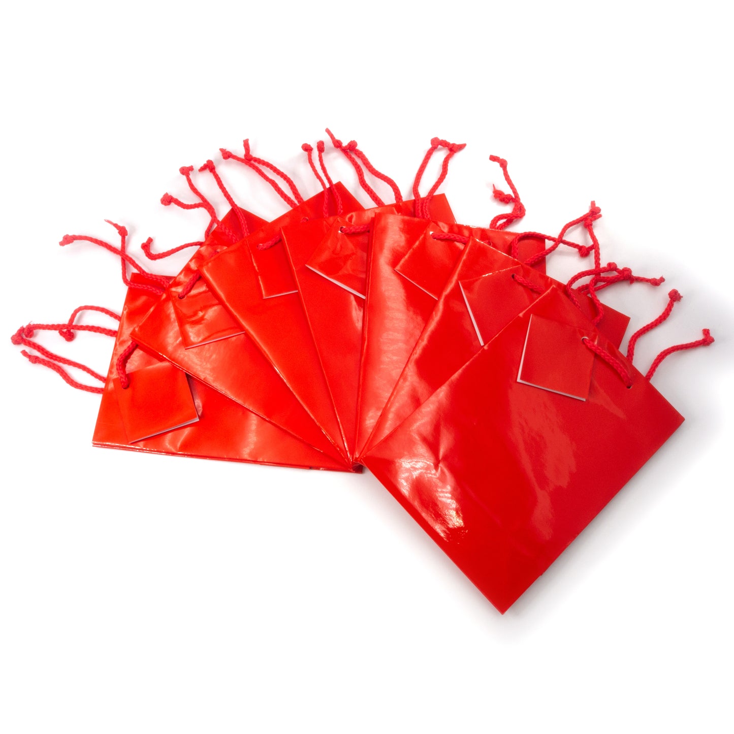 Glossy Red Paper Tote Gift Bags